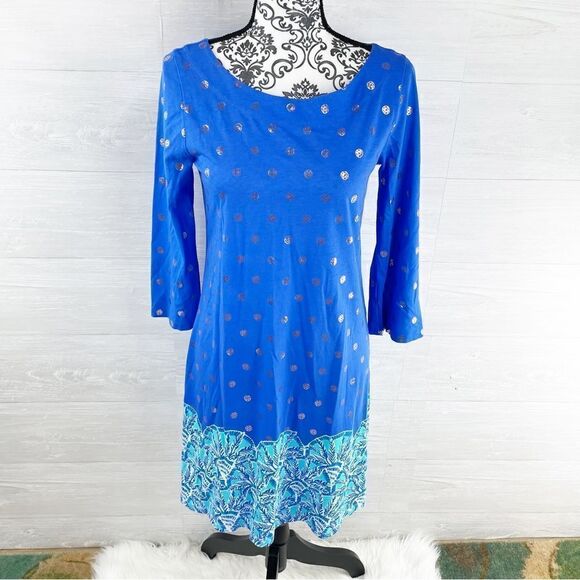 Lilly Pulitzer Day Blue Grotto Beach Keyhole Shift Dress - Picture 3 of 10